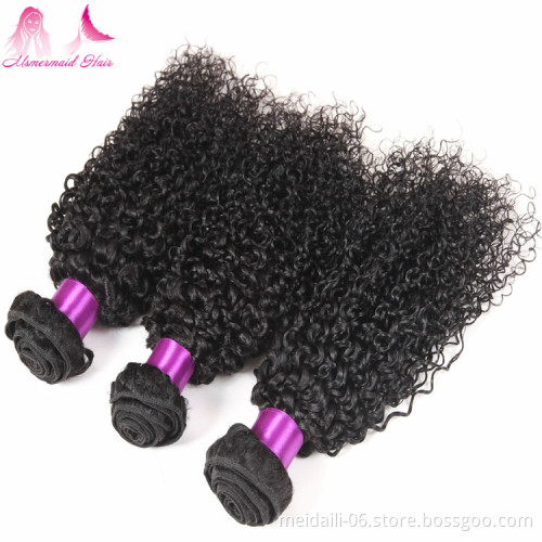 wholesale price kinky curly malaysian hair natural color double drawn human hair bundles with 4*4 lace closure
